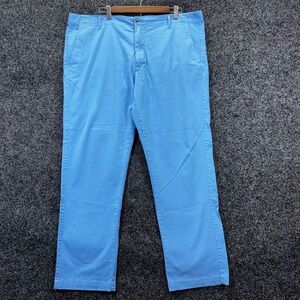 Psycho Bunny Mens Chino Pants Size 40 Blue Cotton Stretch Golf Trousers Slim Fit